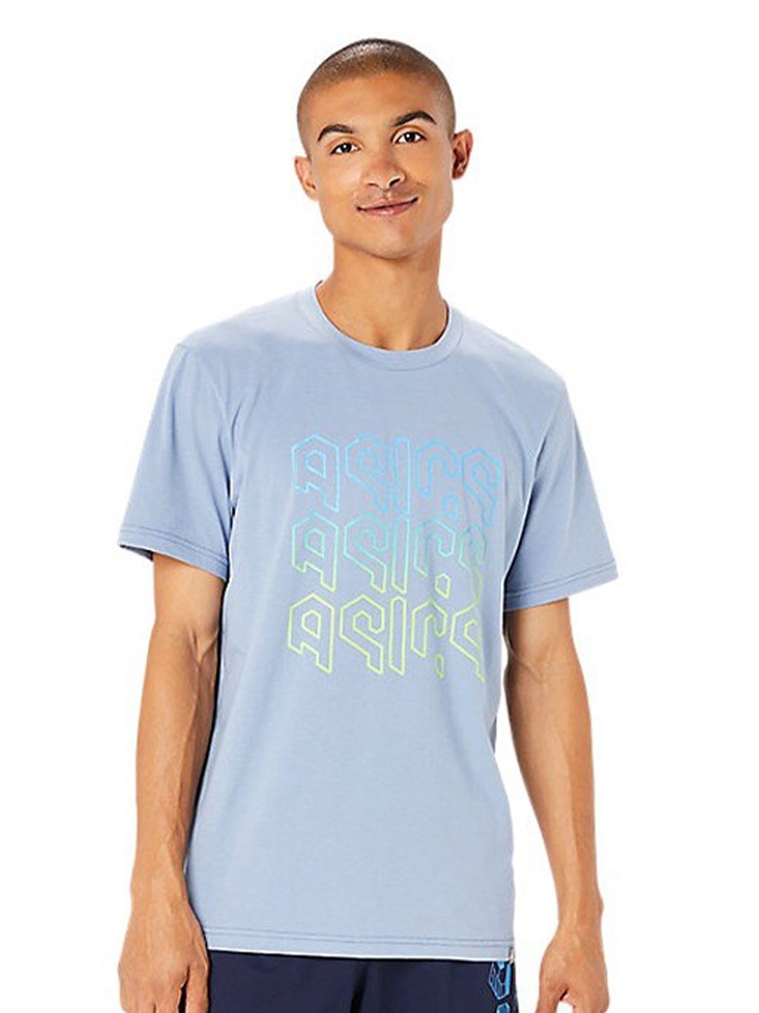 

ASICS Hex Graphic Cotton Blend SS T-shirts, Blue