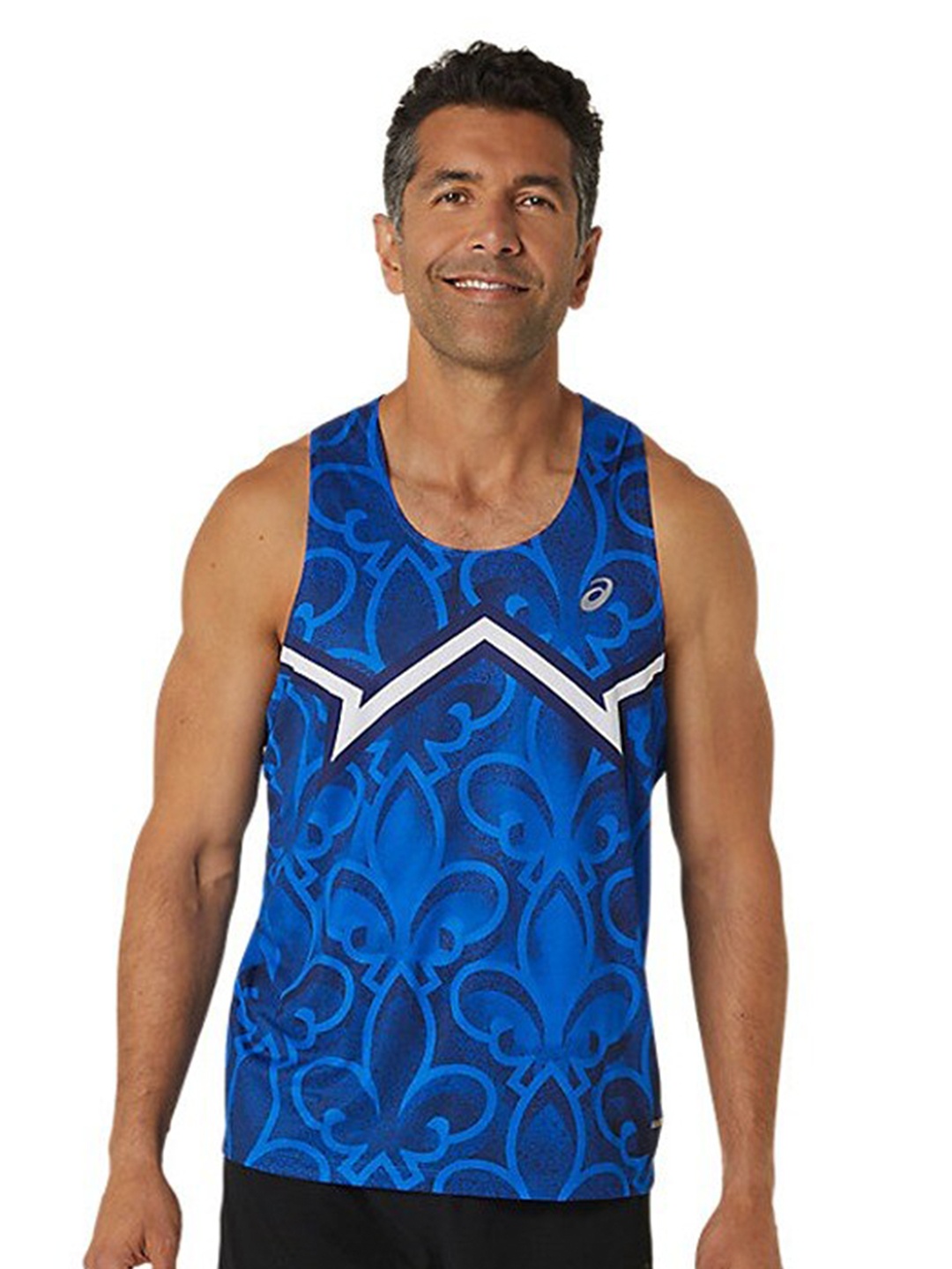 

ASICS Nations Run Printed Sleeveless T-shirt, Blue