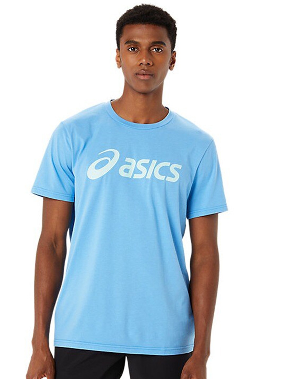 

ASICS Graphic Printed Cotton Round Neck T-Shirt, Blue