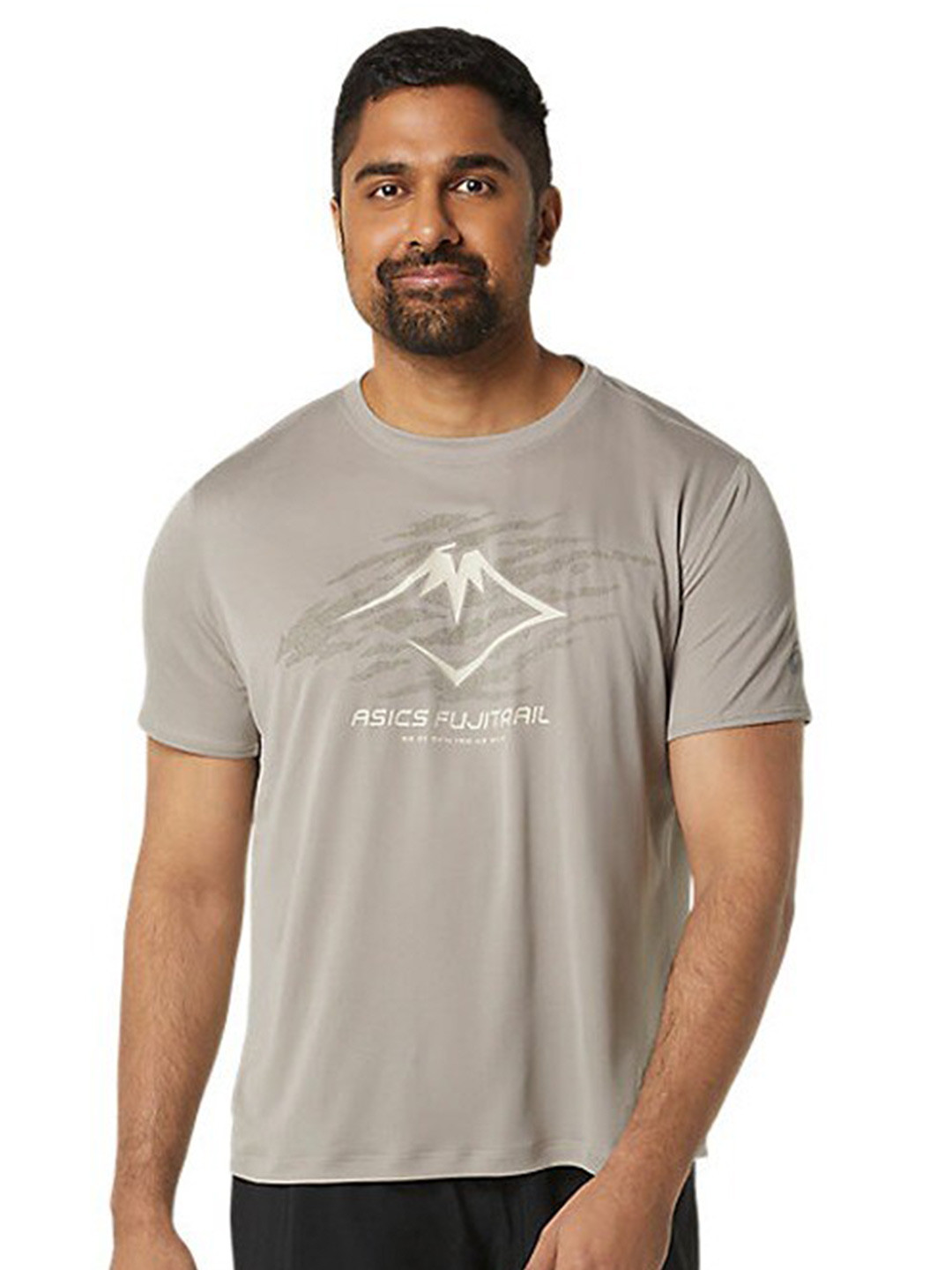 

ASICS Fujitrail Logo SS Printed Round Neck T-Shirt, Grey