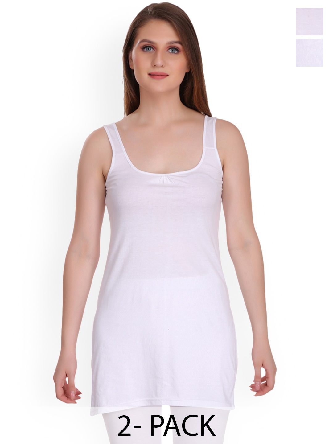 

SELFCARE Pack of 2 Sleeveless Camisoles, White