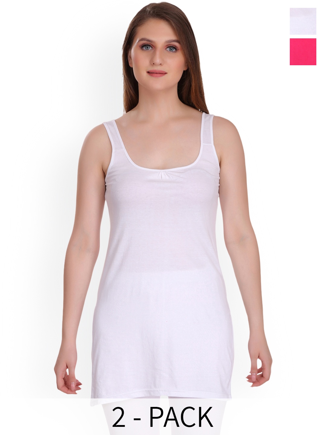 

SELFCARE Pack of 2 Sleeveless Camisoles, White