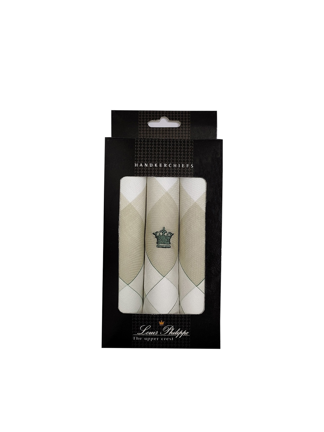 

Louis Philippe Men Pack of 3 Bordered Cotton Handkerchief, White
