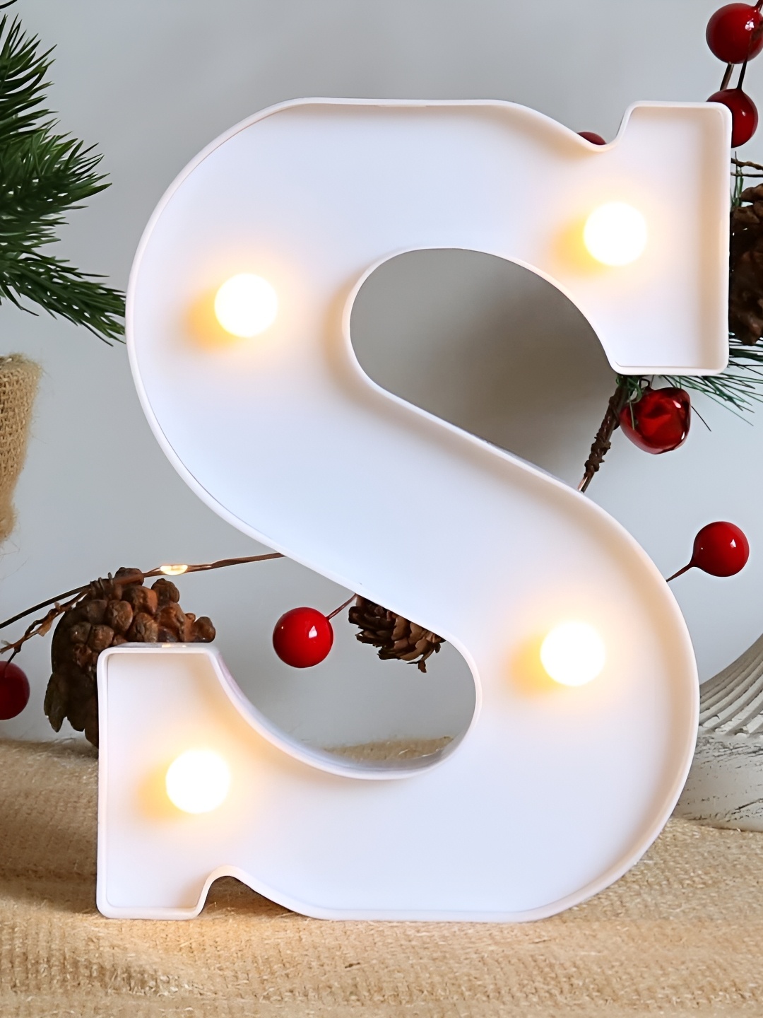 

Satyam Kraft White Acrylic Traditional Alphabet Shaped Led Light