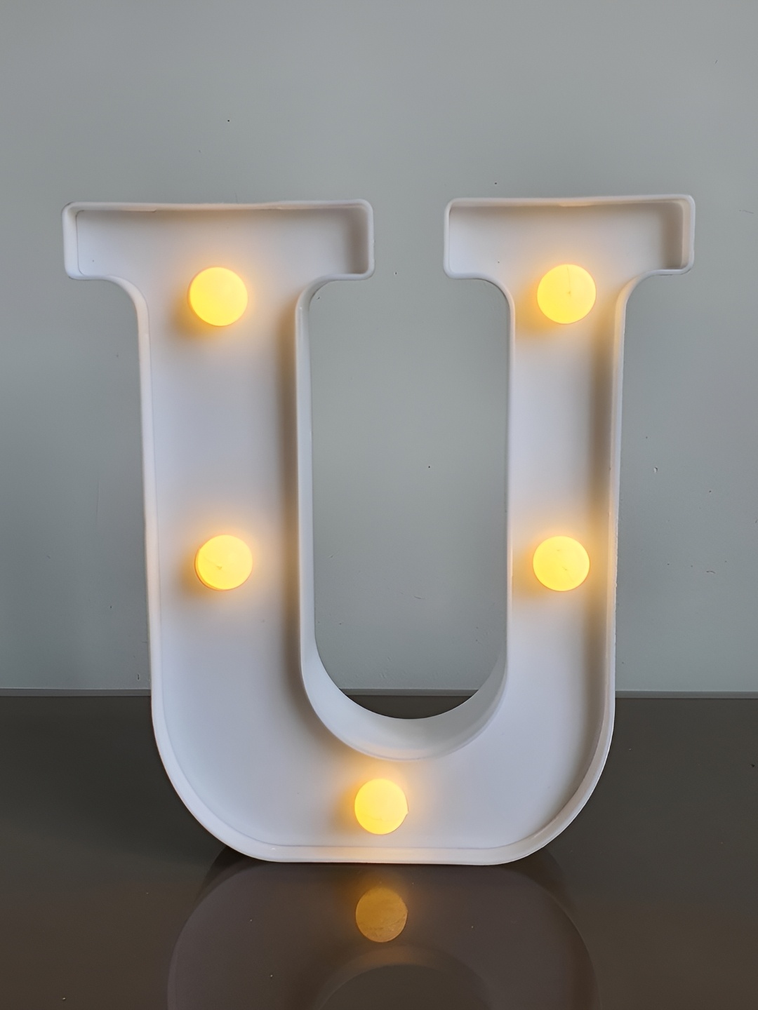 

Satyam Kraft White Acrylic Marquee Letter Alphabet Shaped Table Lamp