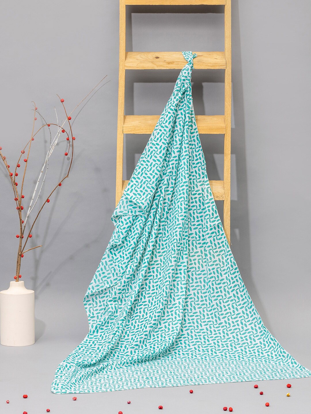 

Contrast Living Abstract Printed Pure Cotton Scarf, Turquoise blue
