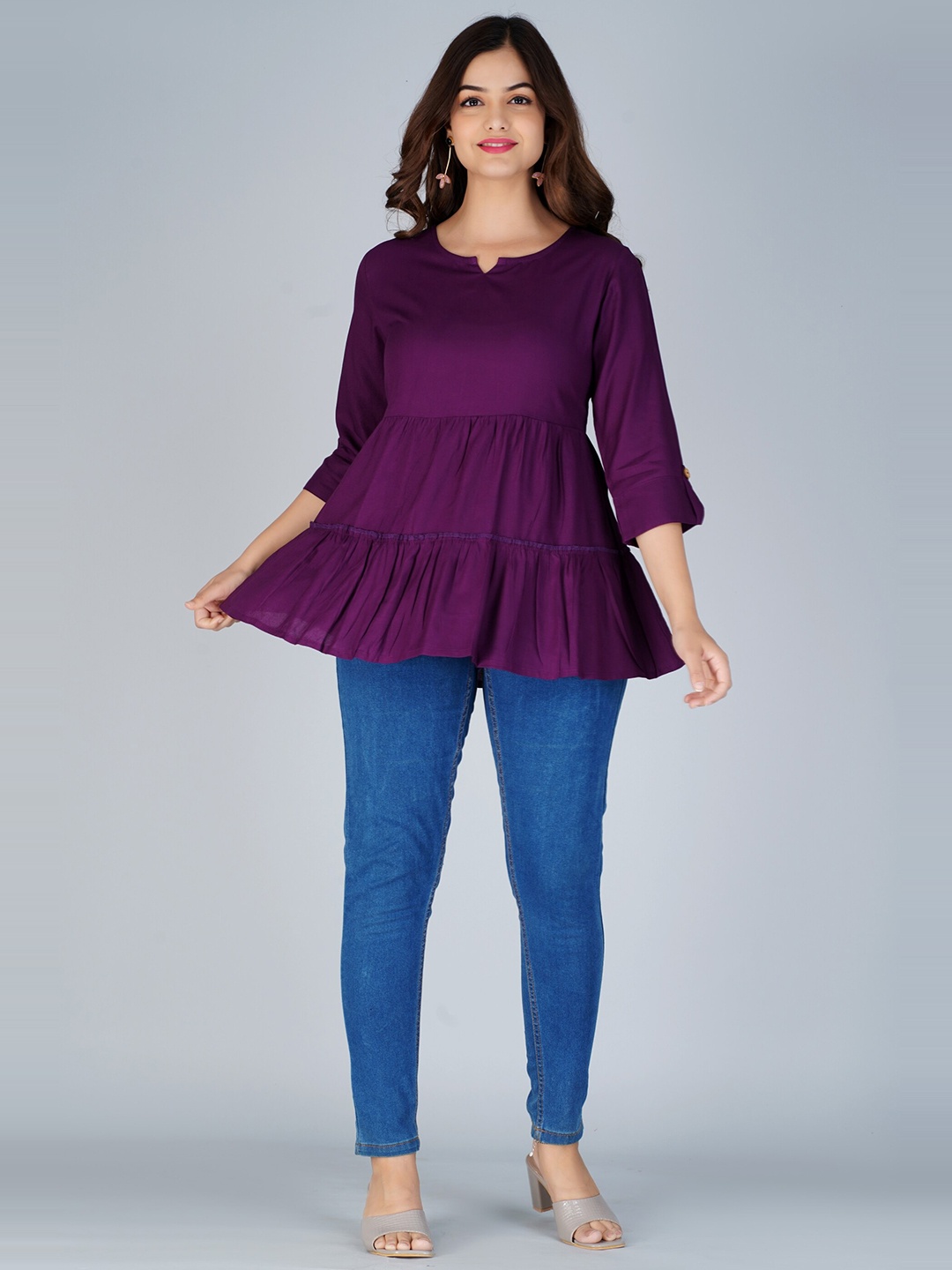 

NEW4U Tiered Longline Top, Purple