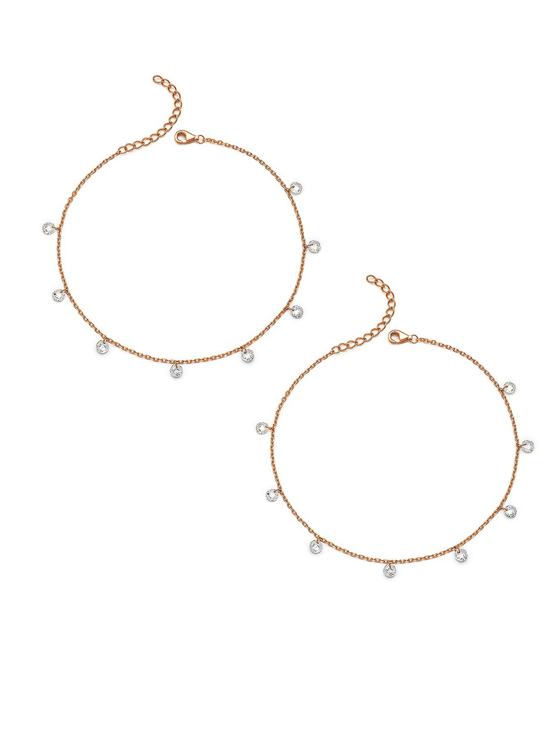 

SILBERRY Rose Gold-Plated Crystals-Studded Anklet