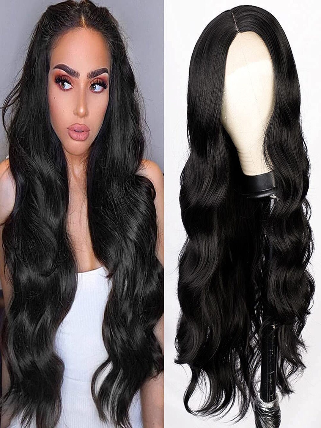 

VAGHBHATT 26 Inch Full Head Synthetic Long Hair Wigs - Black