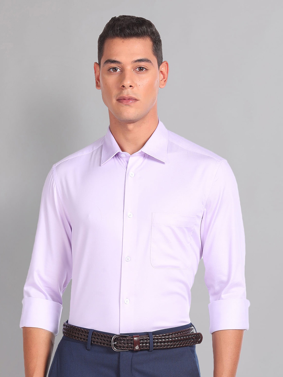 

AD By Arvind Spread Collar Cotton Casual Shirt, Purple