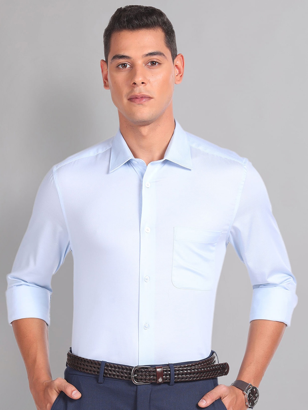 

AD By Arvind Spread Collar Cotton Casual Shirt, Blue