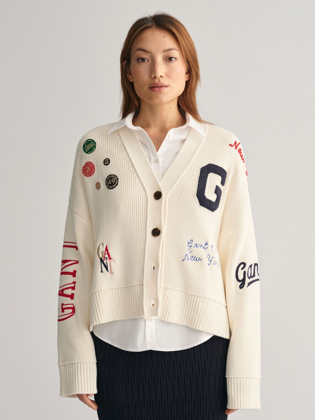 

GANT Solid Relaxed Fit Sweater, Cream
