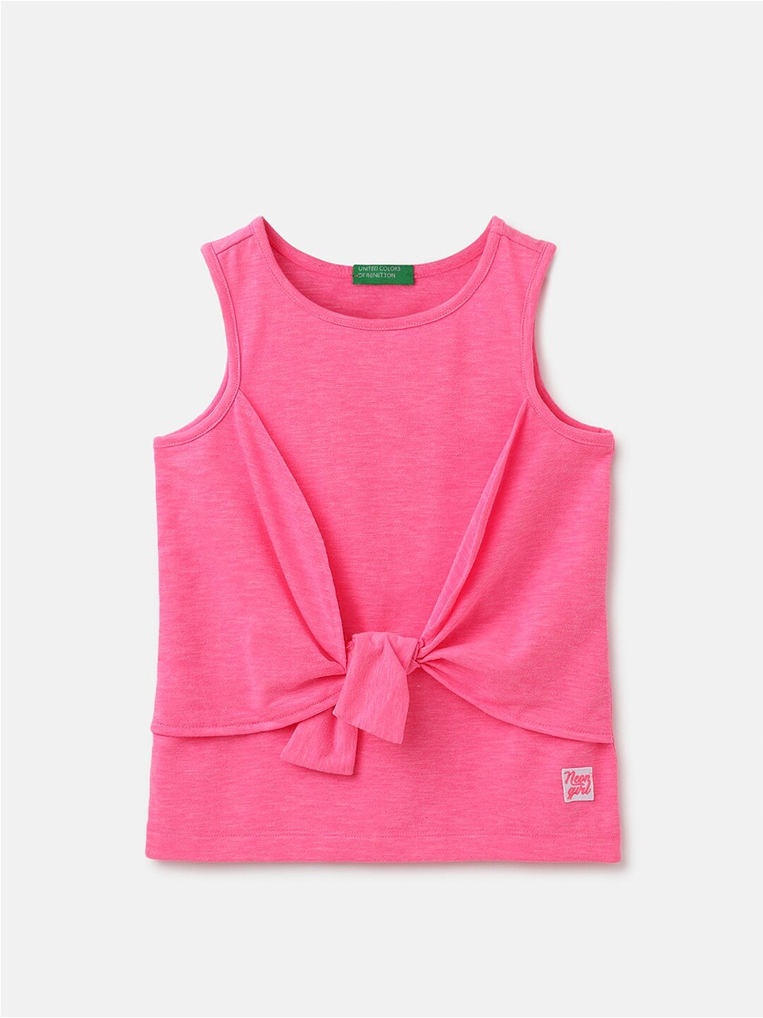 

United Colors of Benetton Regular Fit Round Neck Top, Pink