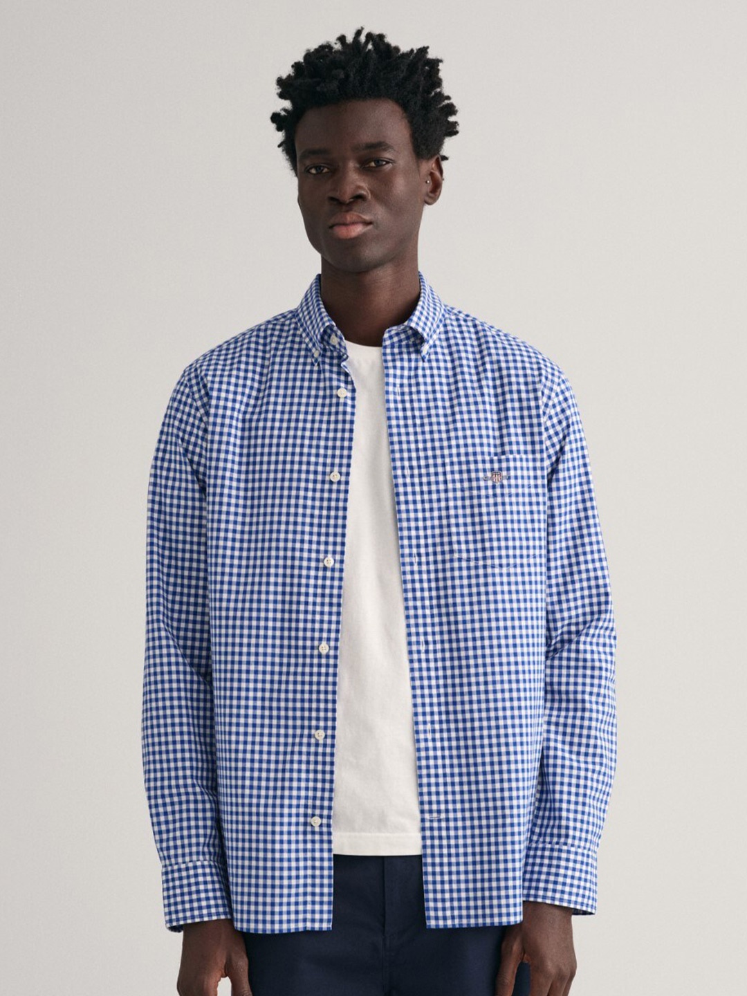 

GANT Check Button Down Regular Fit Shirt, Blue