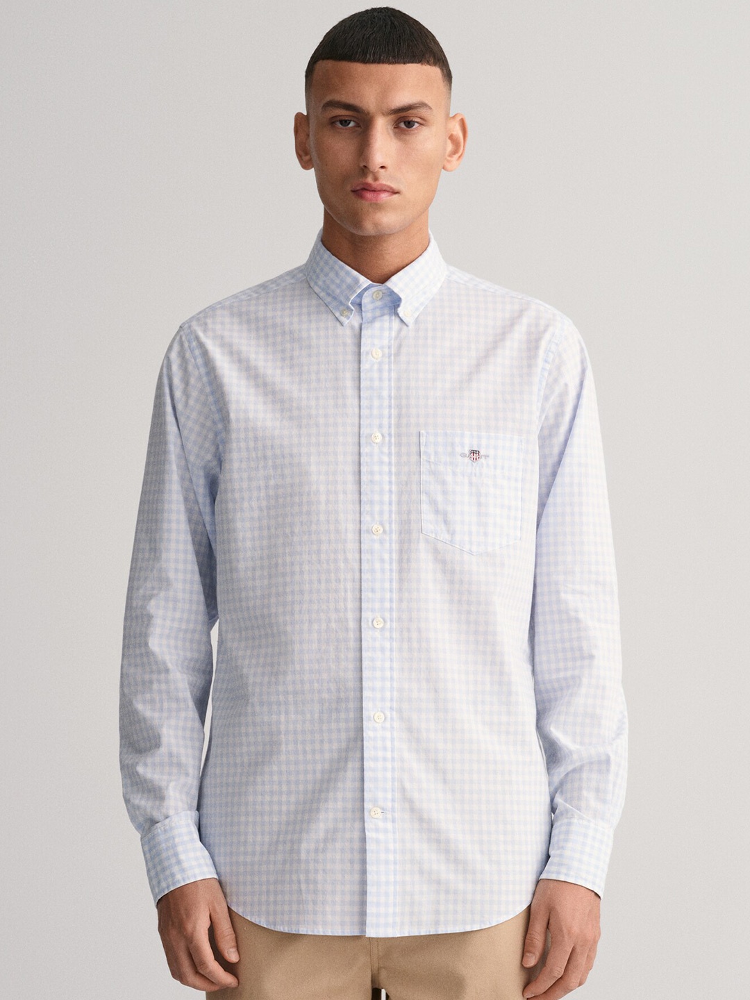 

GANT Check Button Down Regular Fit Shirt, Blue