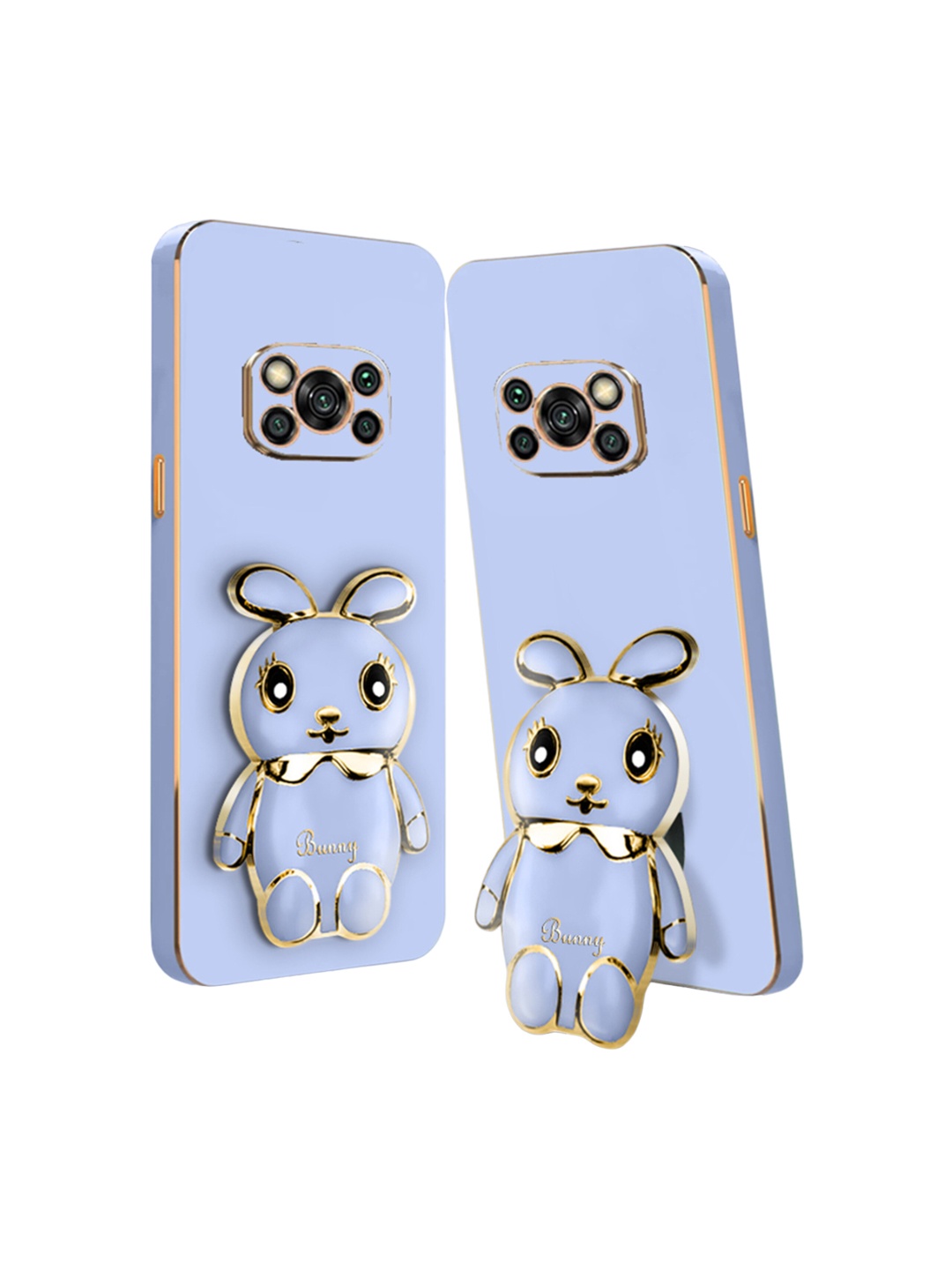 

Karwan 3D Mini Bunny with Folding Stand Poco X3 Mobile Back Case, Blue