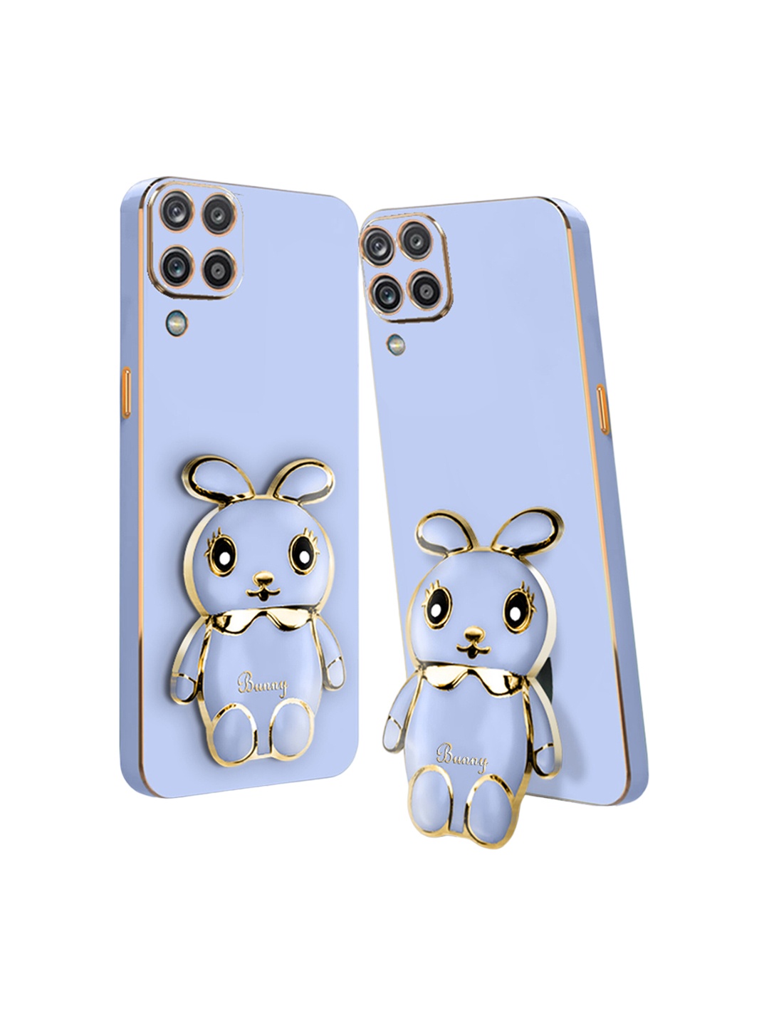 

Karwan Soft & Lightweight Samsung A12 Back Case With 3D Mini Bunny Folding Stand, Blue