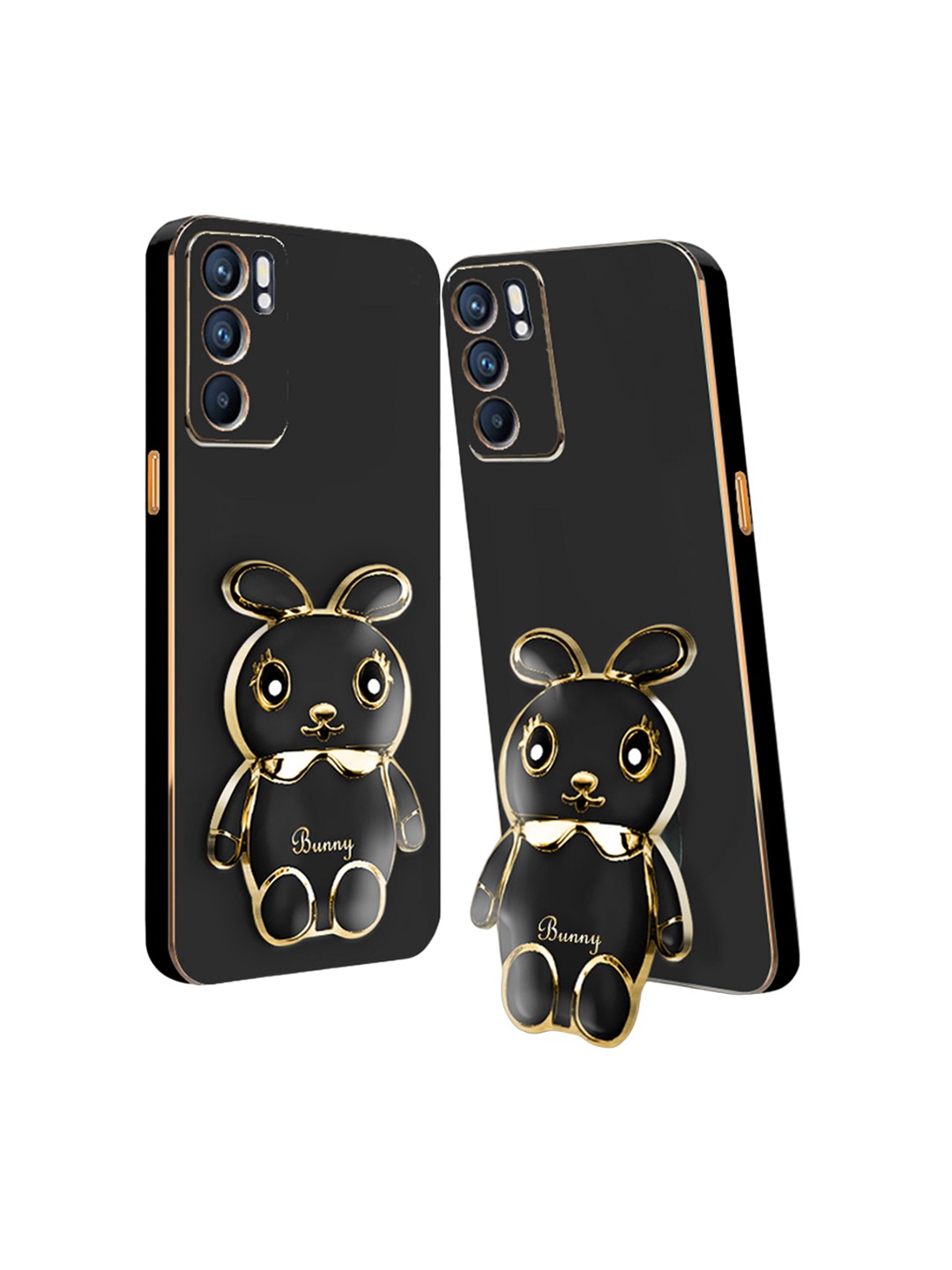 

Karwan Oppo Reno 6 Pro Printed Back Case, Black