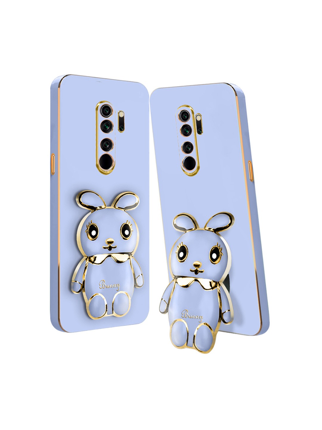 

Karwan ppo Reno 2Z Back Cover with 3D Mini Bunny with Folding Stand, Blue