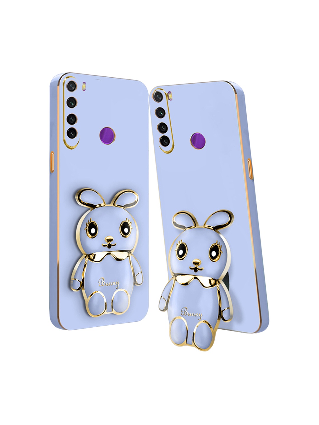 

Karwan Redmi Note 8 Back Cover with 3D Mini Bunny with Folding Stand, Blue