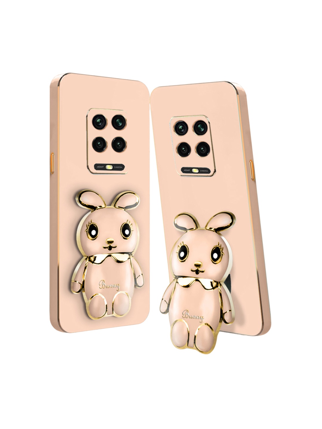 

Karwan Redmi Note 9 Pro 3D Mini Bunny Mobile Back Case With Folding Stand, Pink