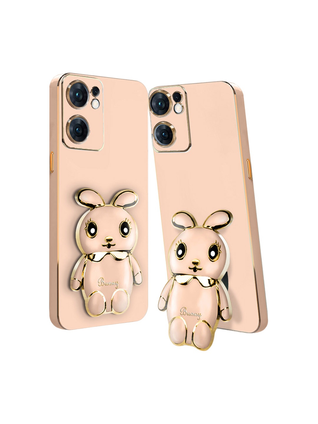 

Karwan Bunny with Folding Stand Back Case Mobile Accessories, Peach