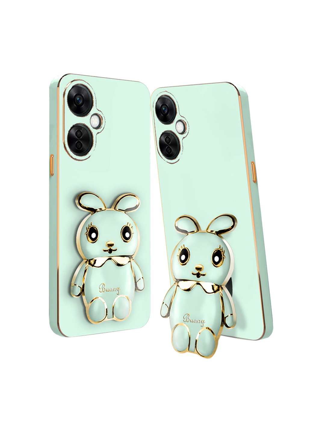 

Karwan 3D Mini Bunny with Folding Stand Poco M4 Back Case, Green