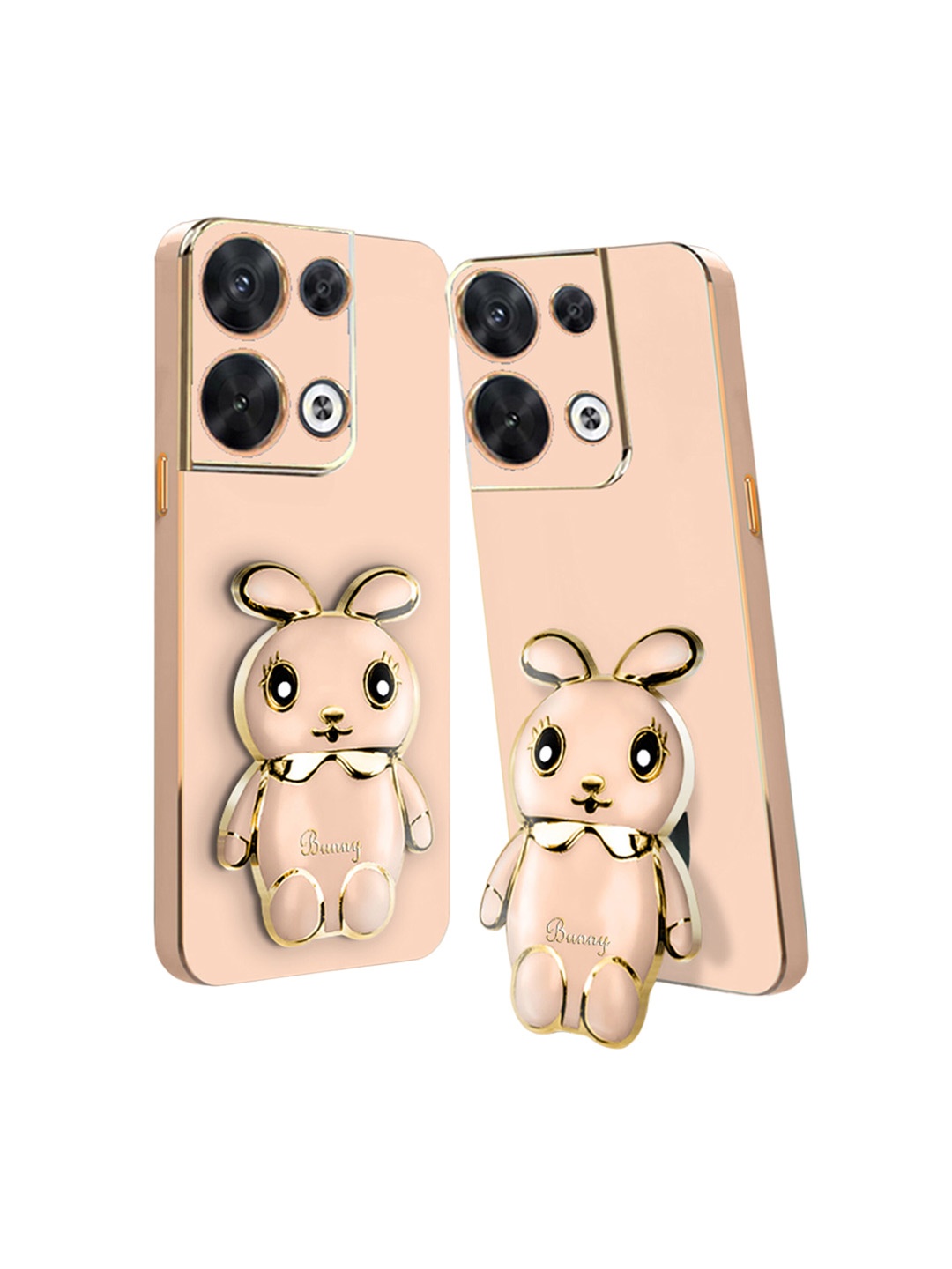 

Karwan 3D Mini Bunny with Folding Stand Oppo Reno 8 Pro Back Case, Pink