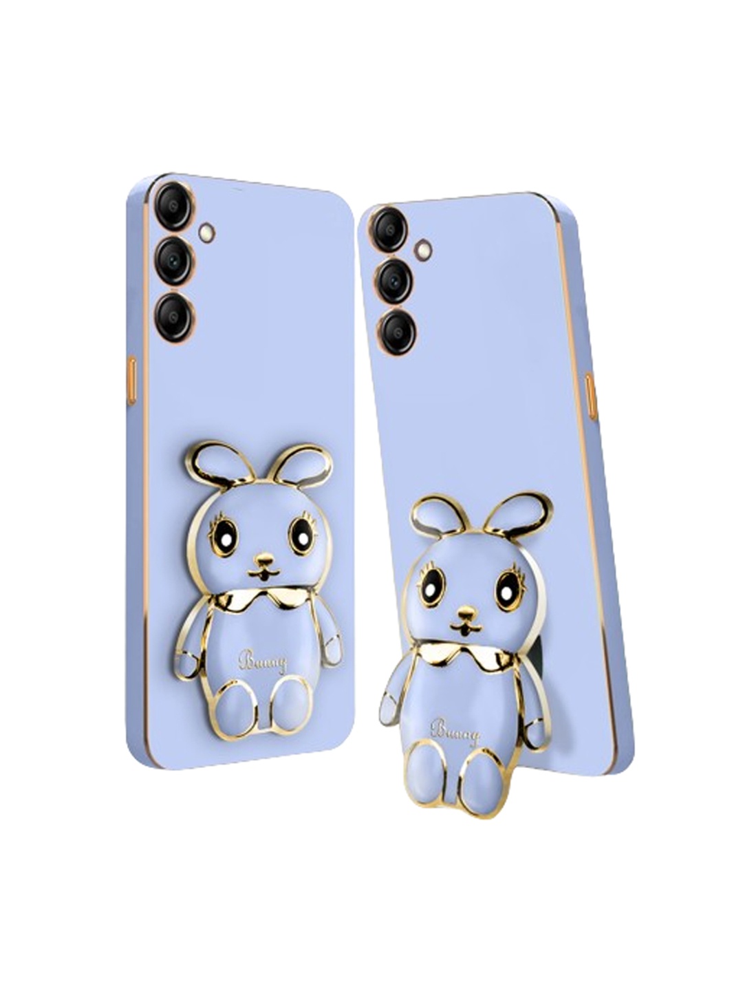 

Karwan Samsung A14 3D Mini Bunny with Folding Stand Back Cover Case, Blue