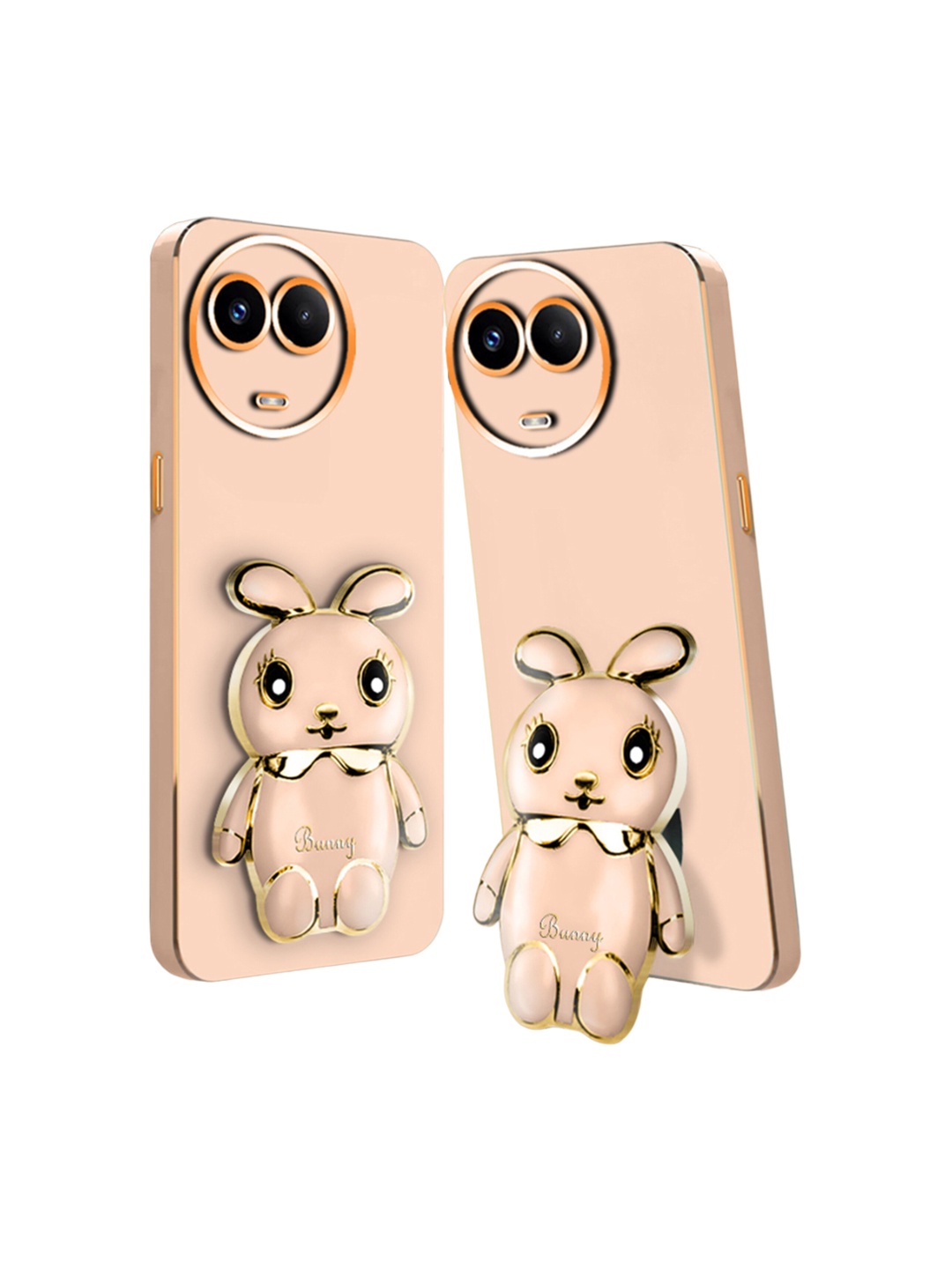 

Karwan Realme 11X 3D Mini Bunny With Folding Stand Mobile Back Case, Pink