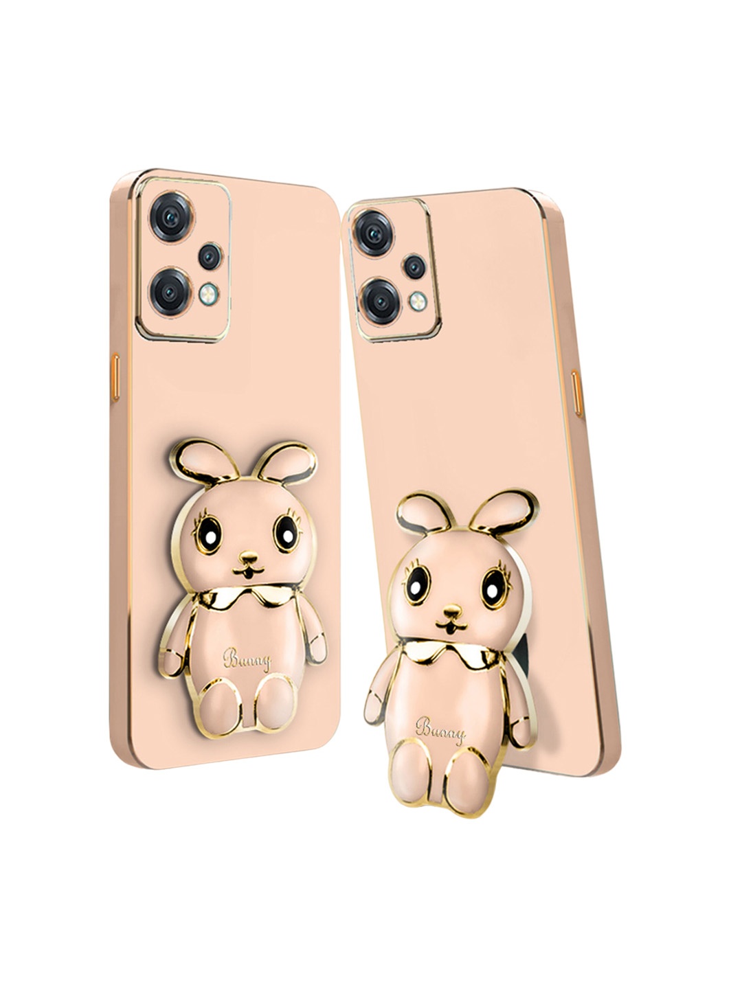 

Karwan Poco X5 5G 3D Mini Bunny With Folding Stand Mobile Back Case, Pink