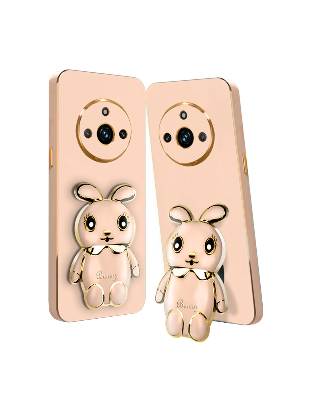 

Karwan Realme 11 Pro Plus 3D Mini Bunny With Folding Stand Mobile Back Case, Pink