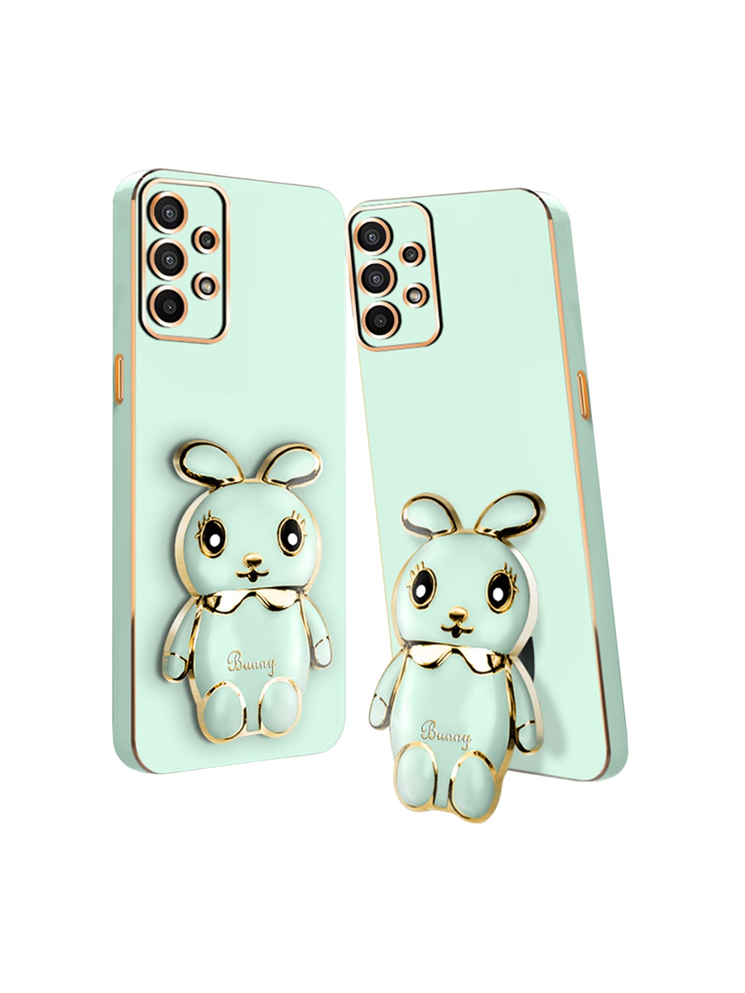 

Karwan Samsung A33 5G 3D Mini Bunny With Folding Stand Back Cover Case, Green