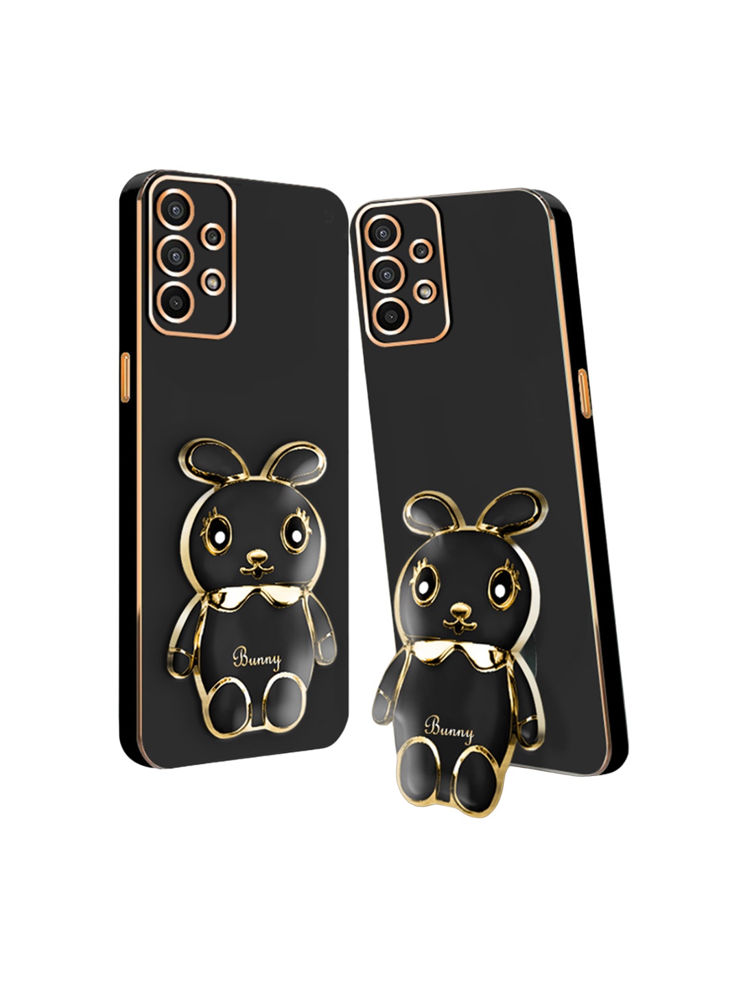 

Karwan Samsung A33 5G 3D Mini Bunny With Folding Stand Back Cover Case, Black
