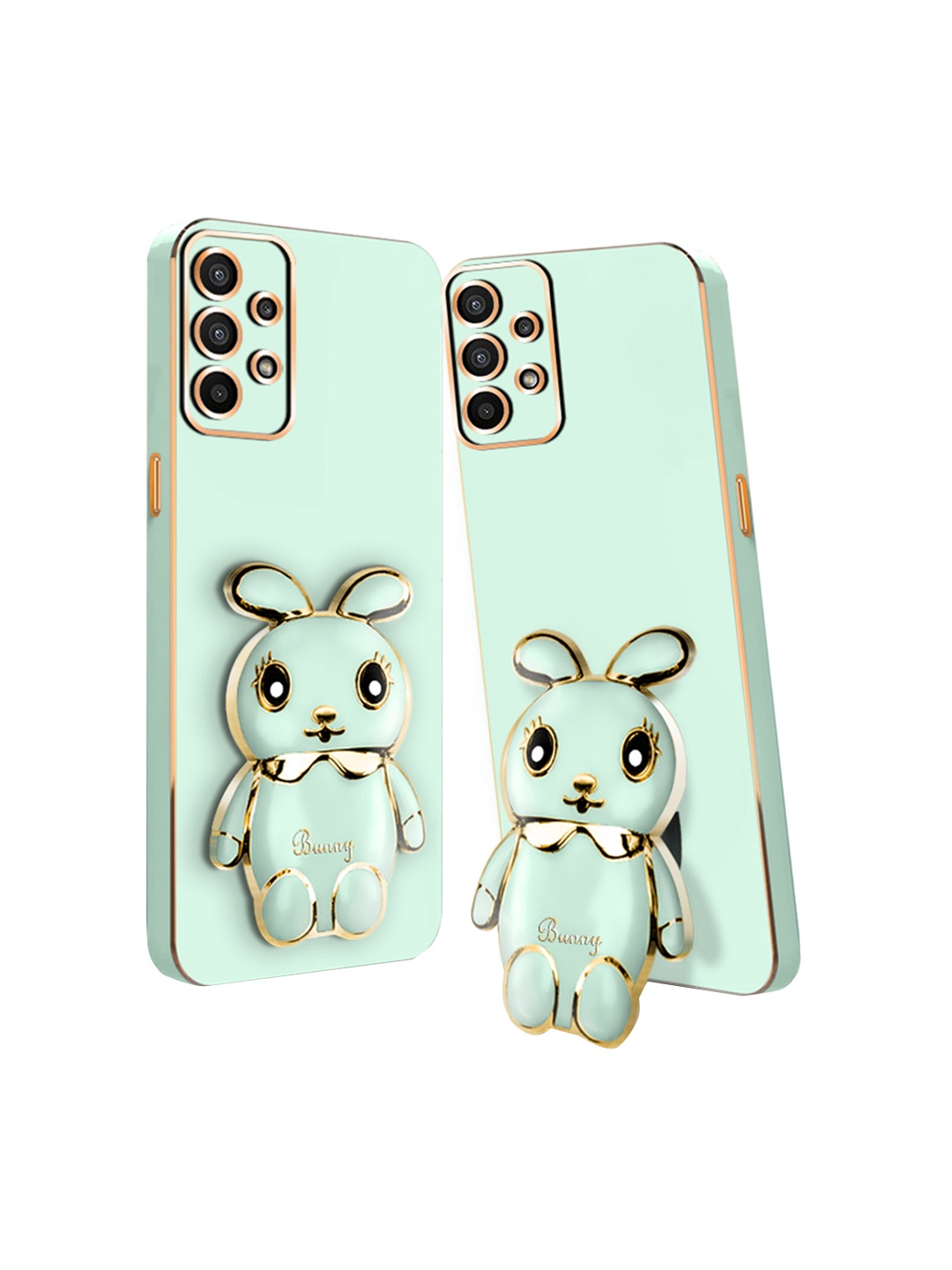 

Karwan Samsung A32 3D Mini Bunny With Folding Stand Back Cover Case, Green