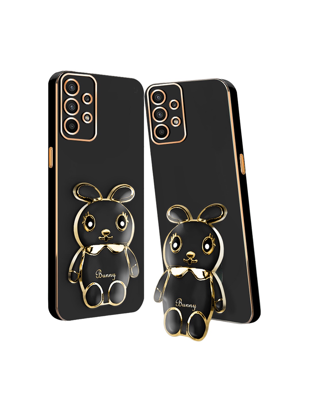 

Karwan Samsung A32 3D Mini Bunny With Folding Stand Back Cover Case, Black