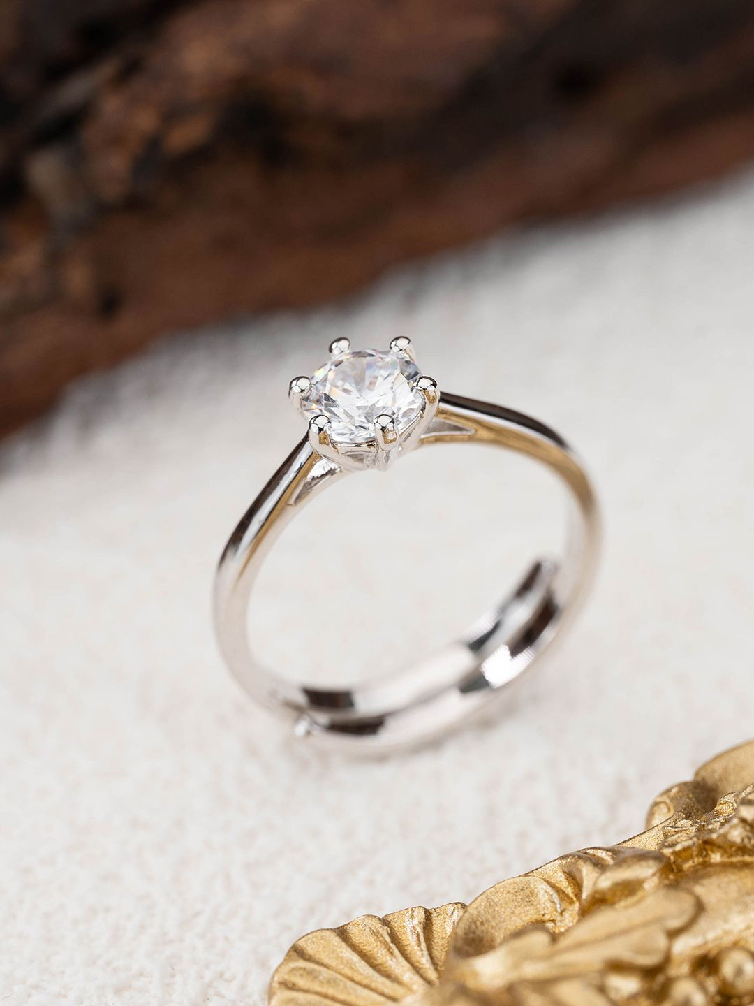 

MISS JO 92.5 Sterling Silver Stone Studded Finger Ring