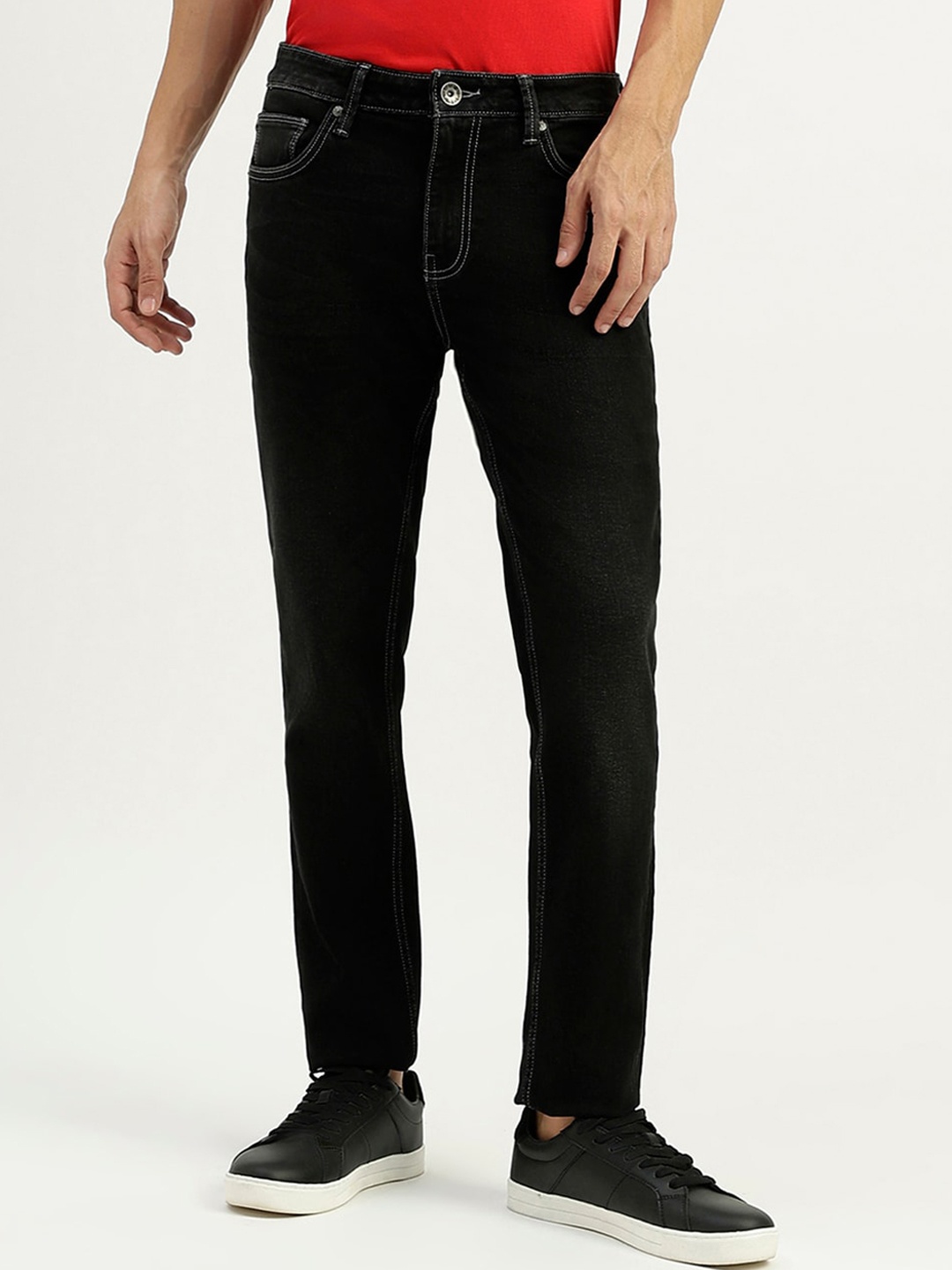 United Colors of Benetton Men Mid-Rise Skinny Fit Jeans, Black