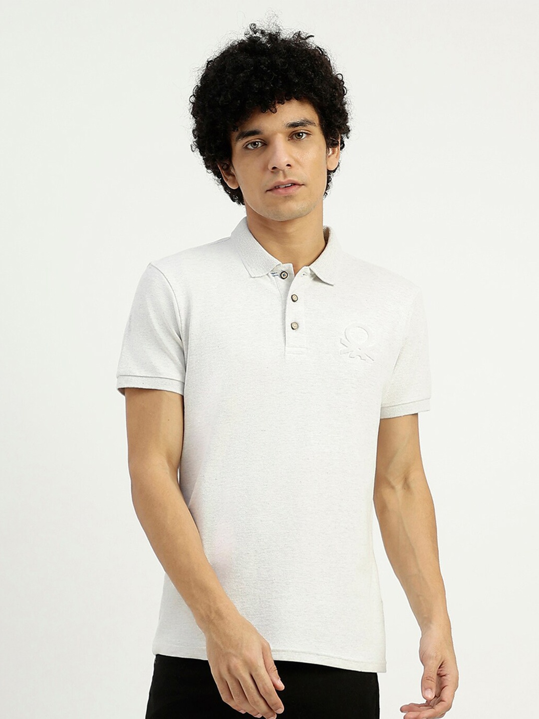 

United Colors of Benetton Polo Collar Short Sleeves T-shirt, Grey