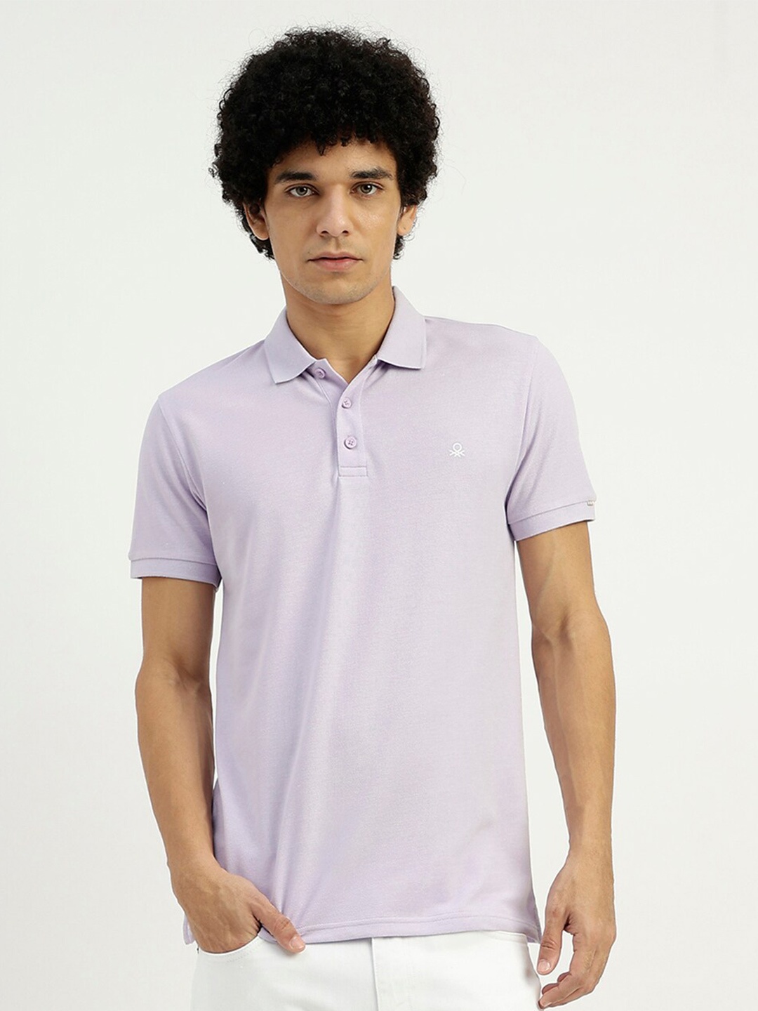 

United Colors of Benetton Polo Collar Pure T-shirt, Purple