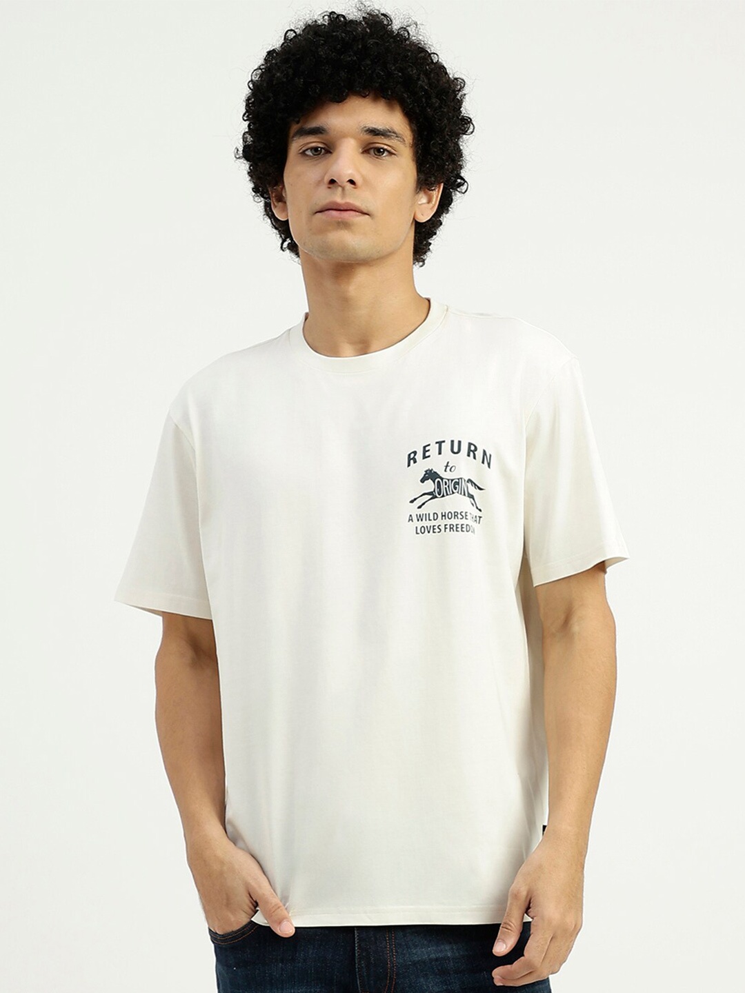 

United Colors of Benetton Typography Pure Cotton T-shirt, White