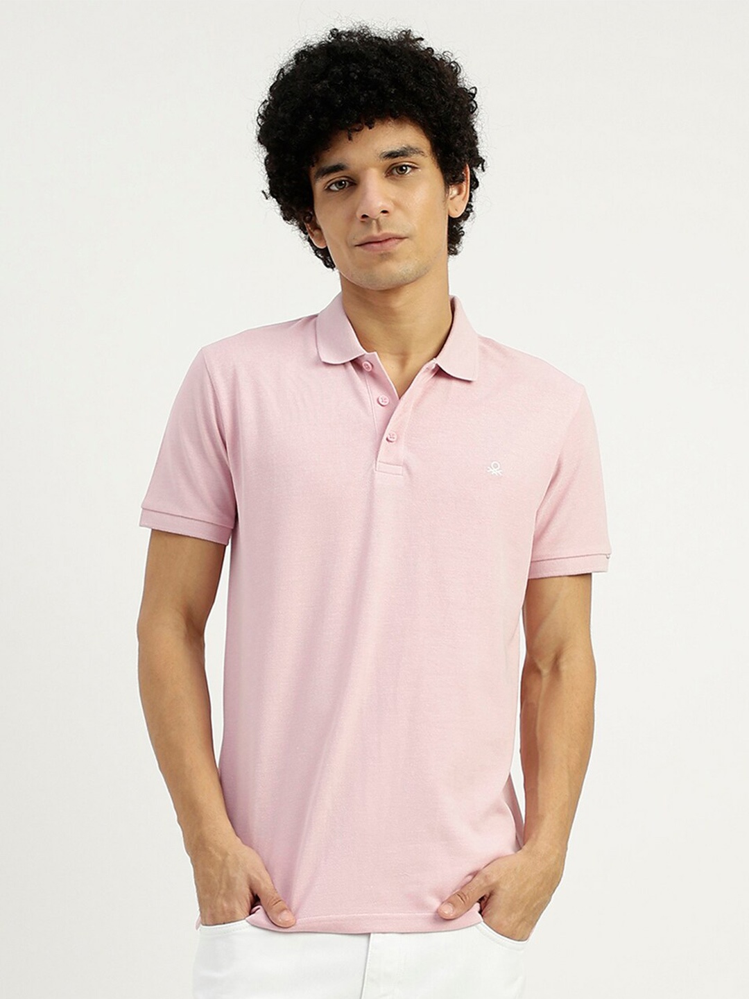 

United Colors of Benetton Polo Collar T-shirt, Pink