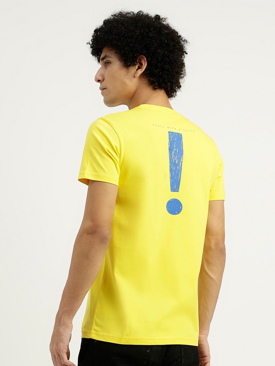 

United Colors of Benetton Typography Printed Pure Cotton T-shirt, Yellow