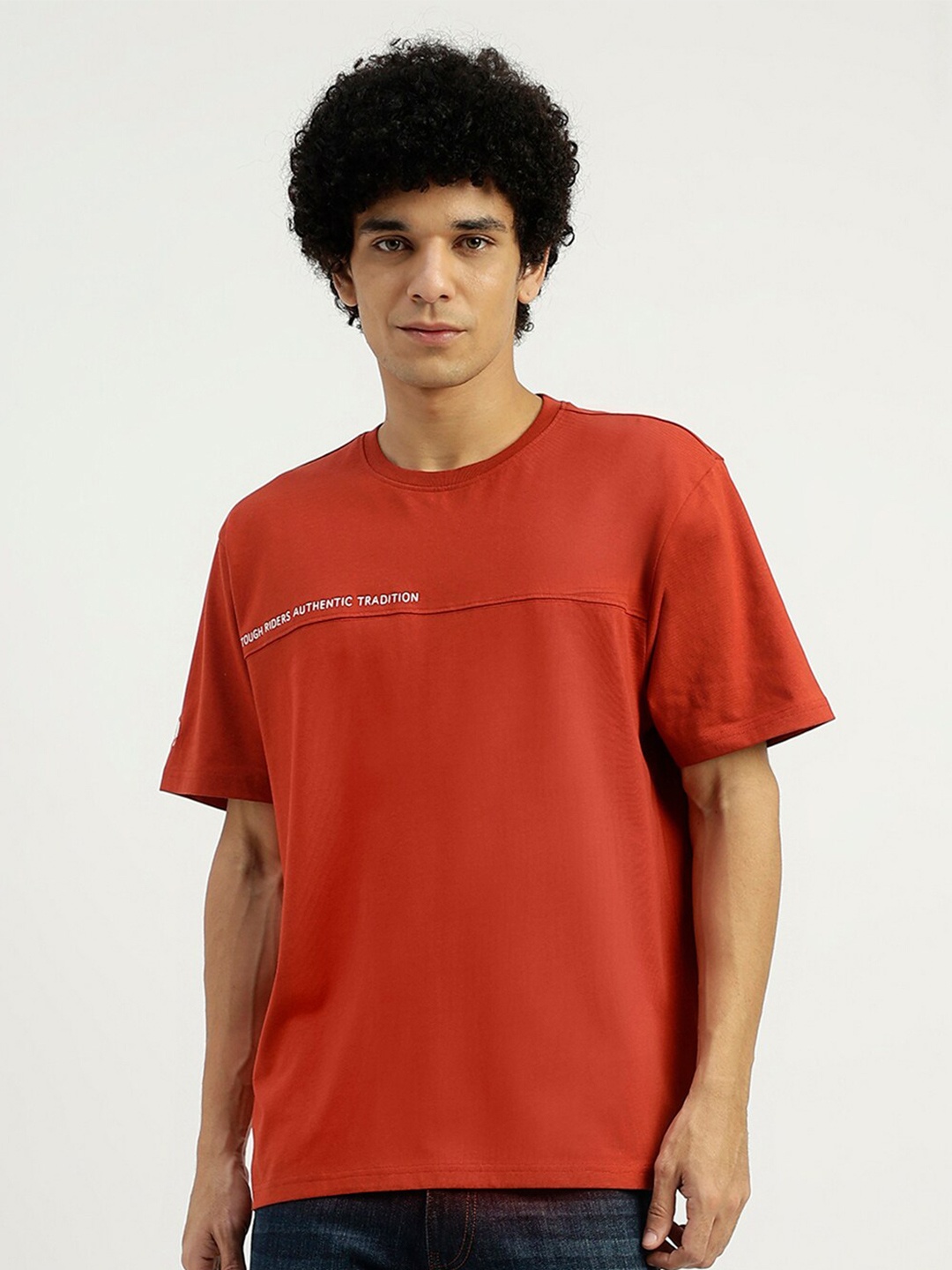 

United Colors of Benetton Relaxed Fit Pure Cotton T-shirt, Red