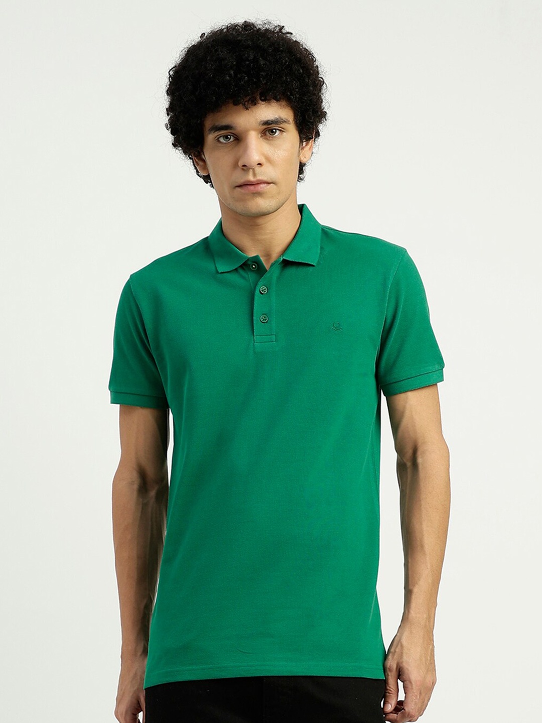 

United Colors of Benetton Polo Collar Pure Cotton T-shirt, Green
