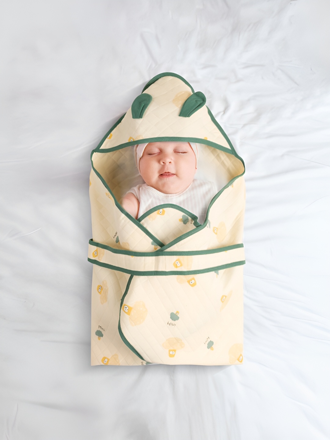 

Baby Moo Green & Orange Cartoon Characters Cotton Single Bed Blanket