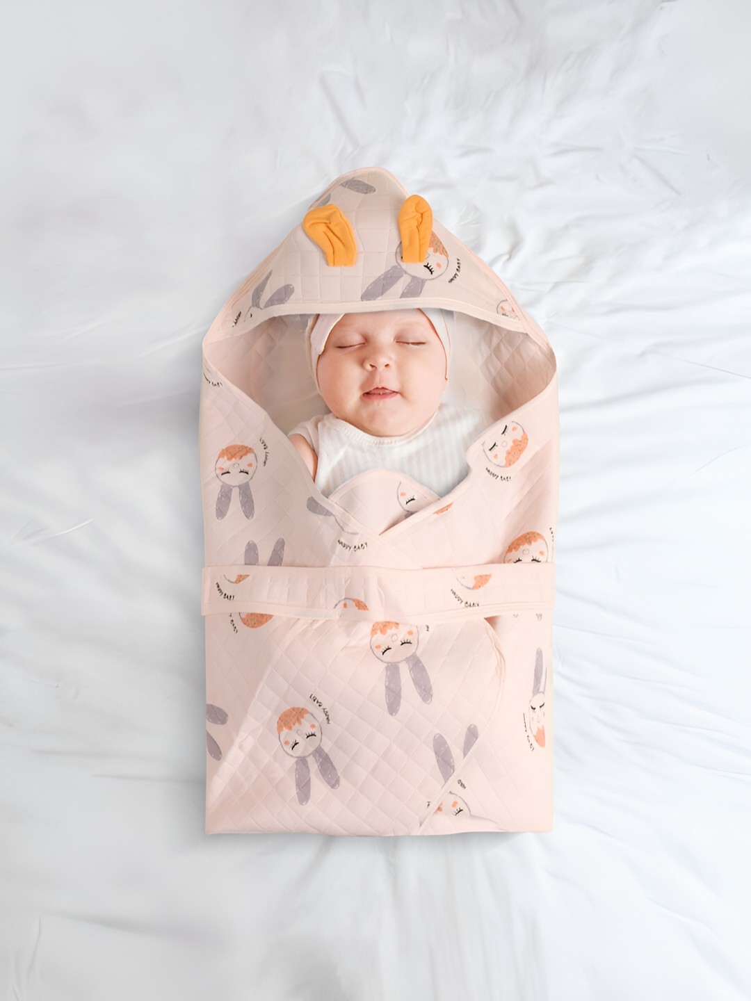 

Baby Moo Yellow Cartoon Characters Cotton AC Room Single Bed Pram