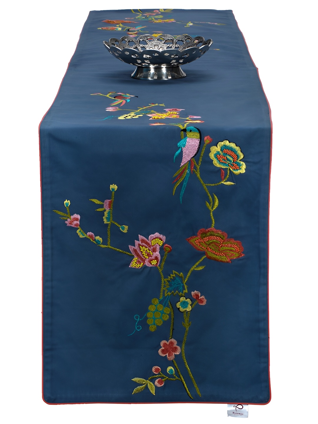 

Perenne Design Blue & Green Embroidered Rectangle Pure Cotton Table Runner