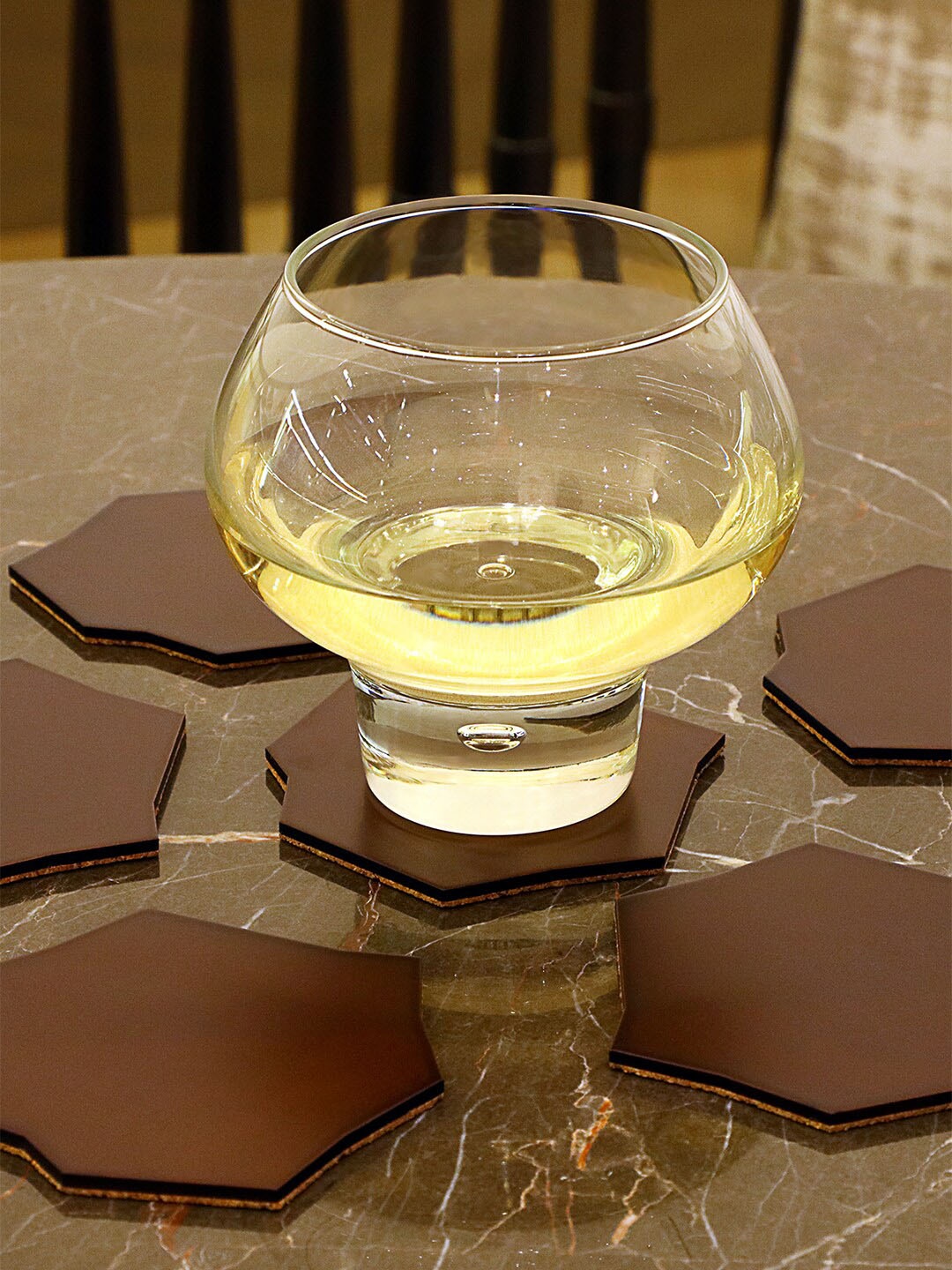 

Perenne Design Brown 6 Pieces Printed Wooden Coasters