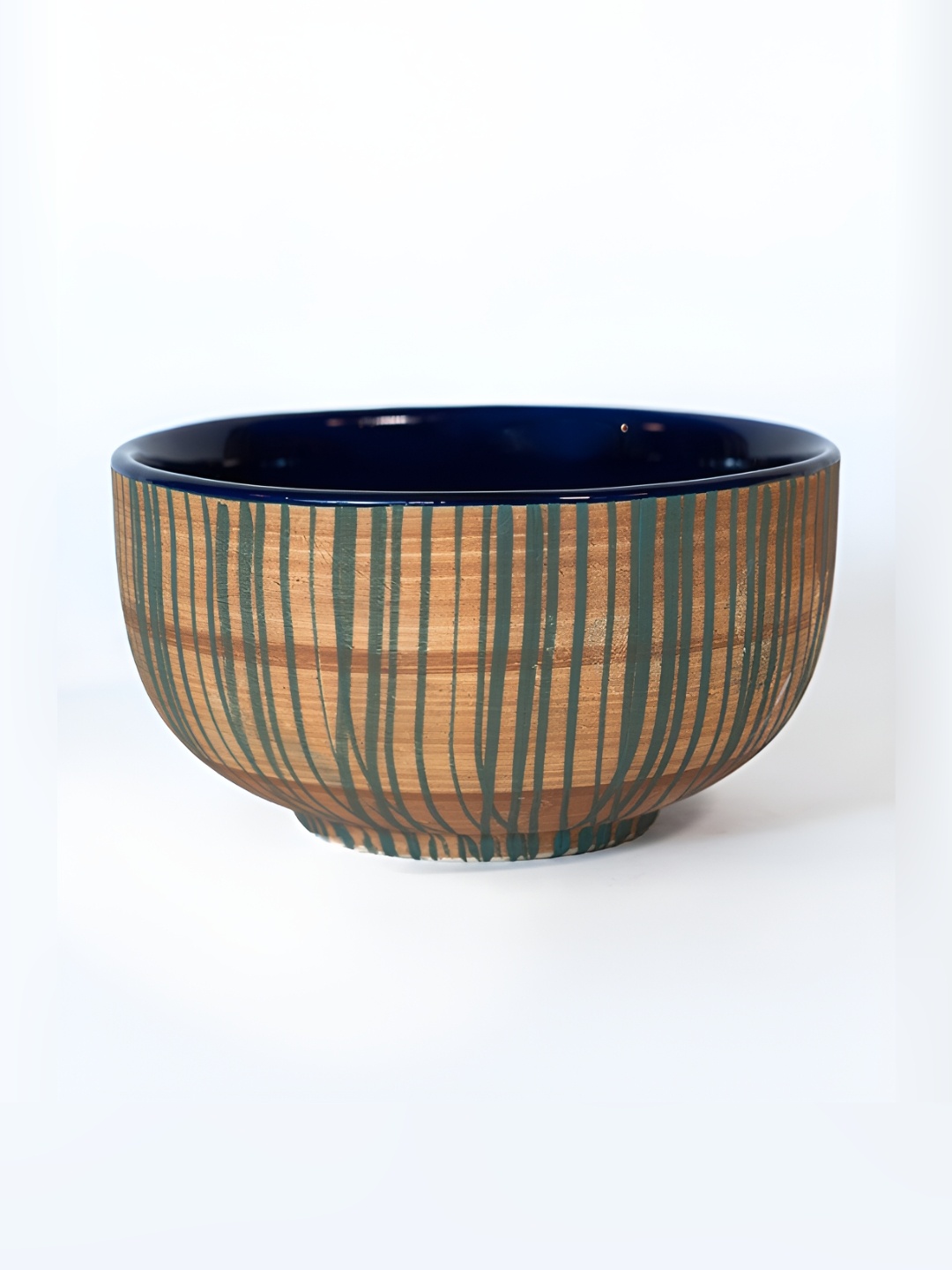 

Perenne Design Brown & Navy Blue Abstract Printed Stoneware Glossy Bowl